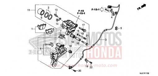 ETRIER DE FREIN ARRIERE CBR650FAJ de 2018